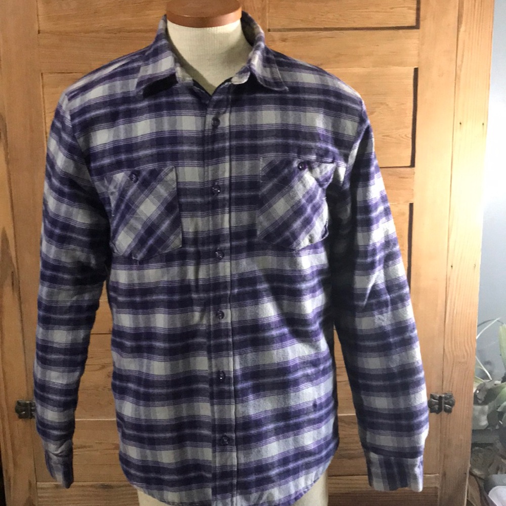 ELLWOOD purple gray plaid insulated flannel medium